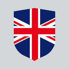 Obraz premium United Kingdom Flag in Shield Shape Frame