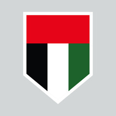 United Arab Emirates Flag in Shield Shape