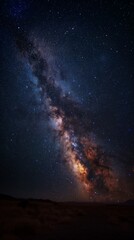 Fototapeta premium milky night sky stars bright light transcending higher plane deep purple orange afar expansive grand scale galactic news death valley