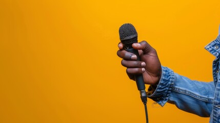 A Hand Holding a Microphone