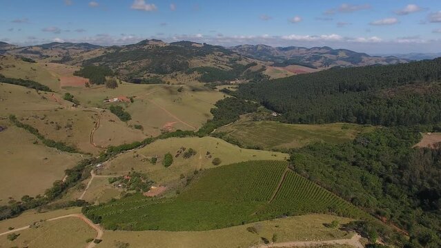 Aerial view of Mantiqueira Mountains - Socorro, S&atilde;o Paulo, Brazil