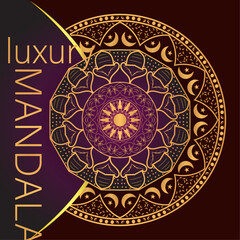 luxury ornamental mandala design background in gold color, for cover, card, print, poster, invitation, banner, brochure