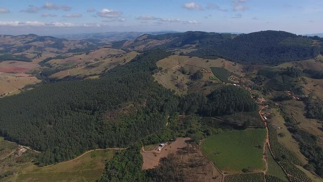 Aerial view of Mantiqueira Mountains - Socorro, S&atilde;o Paulo, Brazil