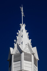 Historical chapel Our Lady of La Valvanera built in 1903 at the beautiful heritage town of Salamina in the department of Caldas in Colombia
