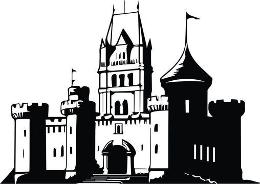 Enchanting Disney Castle -Magical Black Background