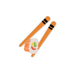 sushi with chopstick vector design