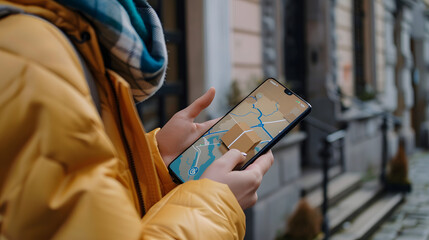 A customer using a mobile app to track their package delivery.