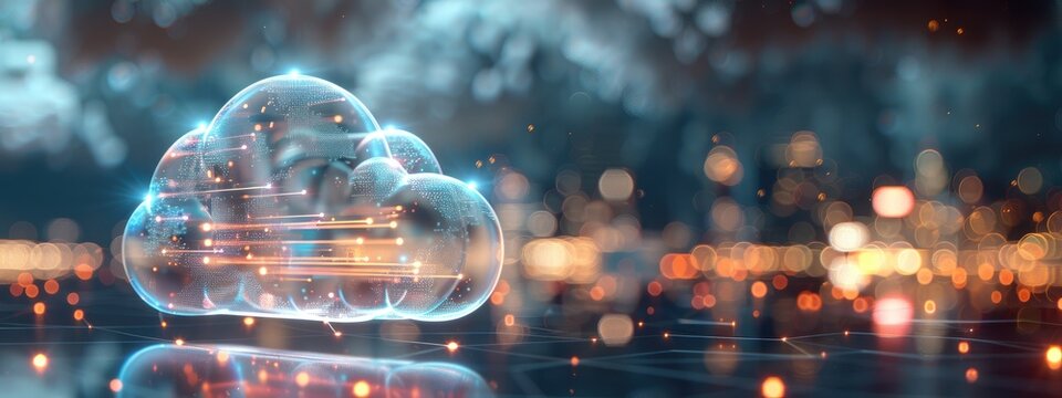 A cloud computing network comprised of interconnected nodes.