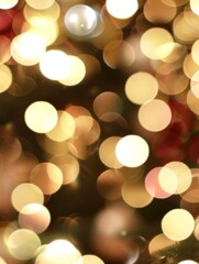 Obraz premium Festive Christmas background defocused blur bokeh light