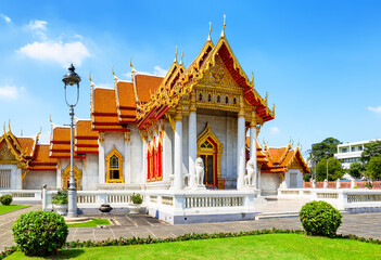 Wat Benchamabophit or the Marble Temple in the Dusit District of Bangkok, Thailand.