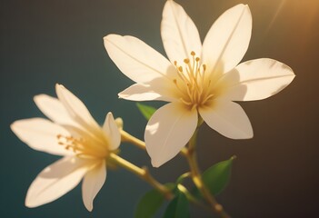 Jasmine flower closeup Realistic Light understand with summer season flower concept