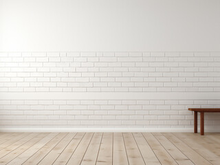 Fototapeta premium Template mockup featuring white brick room