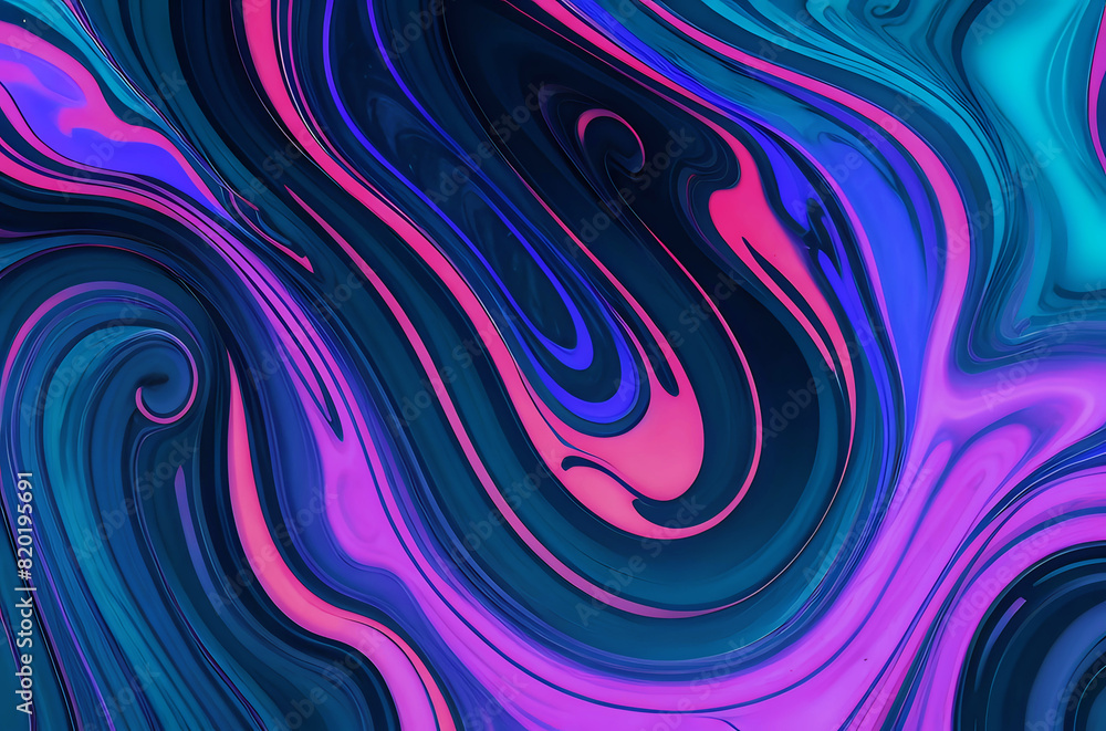 Poster vibrant liquid swirl abstract. a dynamic and colorful abstract design with swirling liquid patterns 