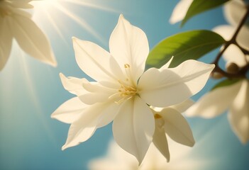 Jasmine flower closeup Realistic Light understand with summer season flower concept