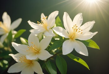Jasmine flower closeup Realistic Light understand with summer season flower concept