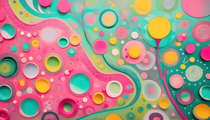 kreise, formen, rund, bunt, hintergrund, niedlich, retro, neu, modern, kunst, kreativ, design, s&uuml;ss, pink-t&uuml;rkis, t&uuml;rkis, pink, blume, geometrisch, abstrakt, Muster, mustern, welle, candy, shop, y2k, 