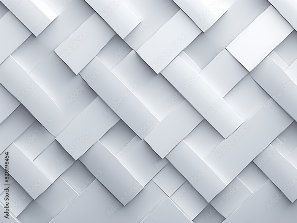 Poster flat shapes resembling weaving create a white grey pattern in 3d illustration
