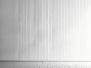 Vertical lines adorn the backdrop of white concrete wall
