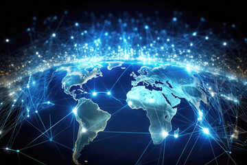 generated illustration of world map business international trading background