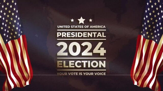 Presidential election 2024 background design template with USA flag. Vote in USA. Election voting
