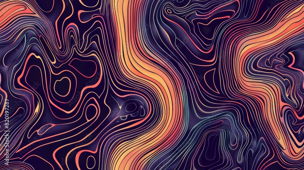 Poster abstract colorful wavy pattern background - artistic abstract background featuring vibrant wavy line
