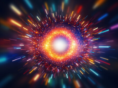 Colorful circular faculae create a vibrant abstract
