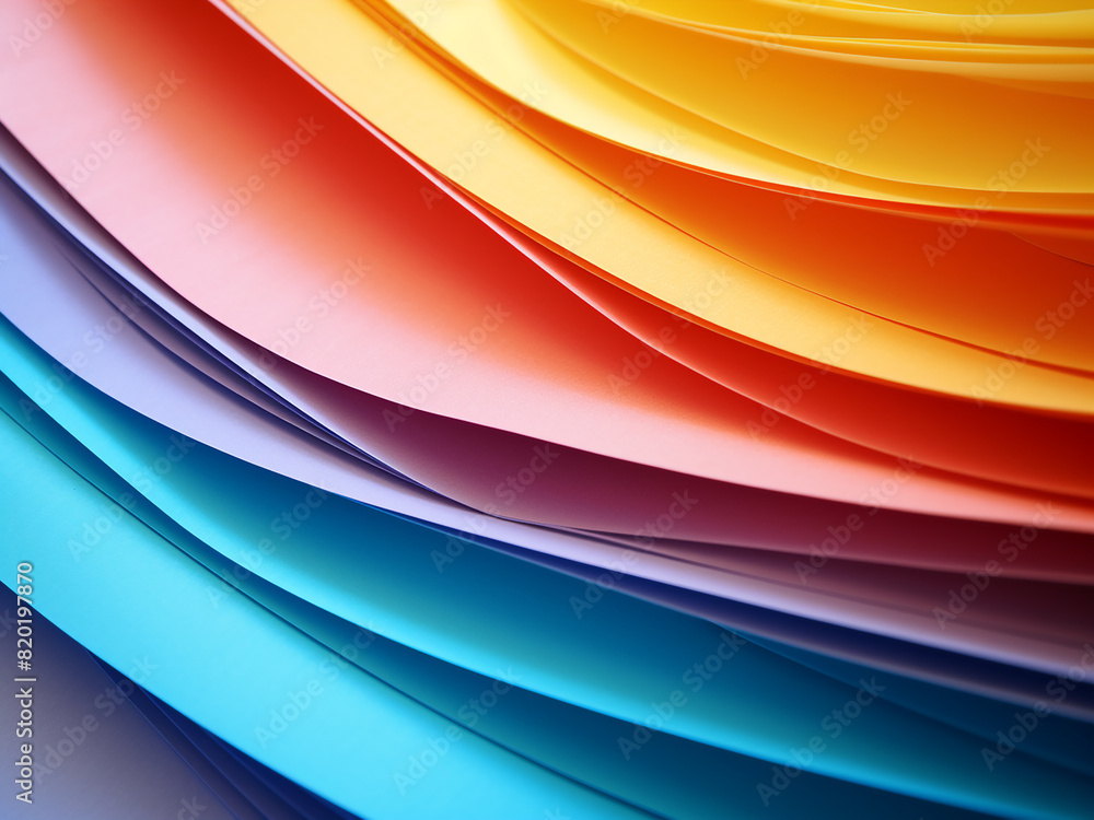 Poster layers of vividly colored paper form an abstract canvas, ripe for text and design