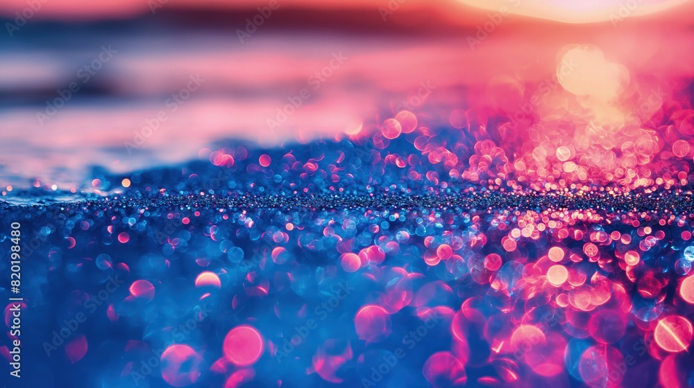 Poster a surreal background of floating, shiny bubbles in a variety of hues against a colorful canvas, each