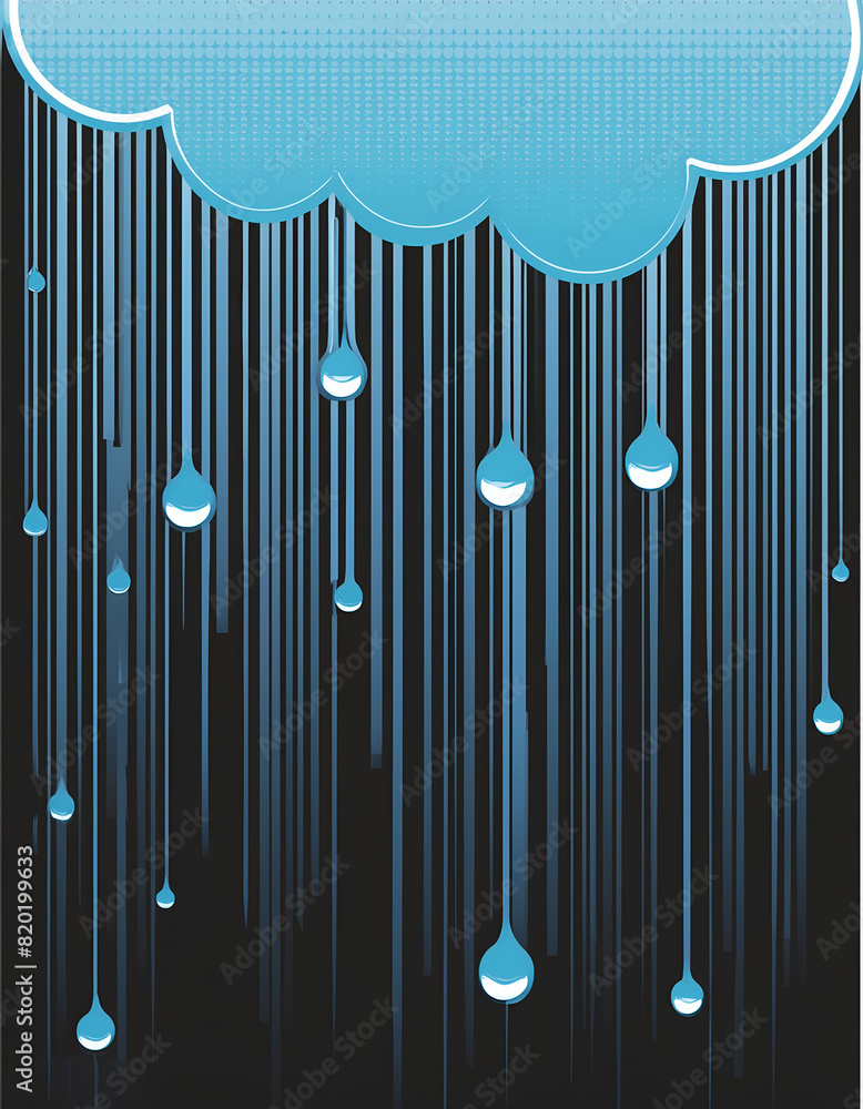 Sticker background with cloud drops vector background