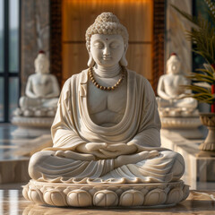 Fototapeta premium Buddha statue in thai temple, peace and harmony in the sacred site