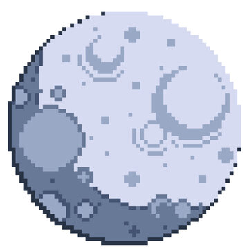 moon satellite pixel art game design vector illustration constellation astronomy science