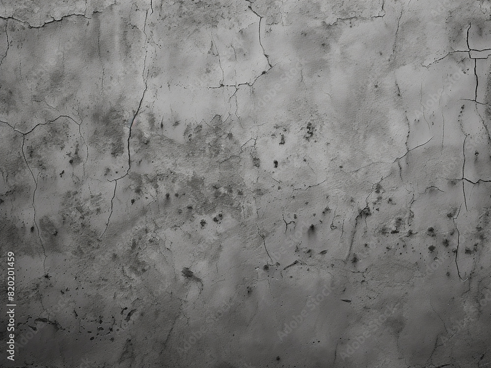 Poster ideal for backgrounds or patterns, a gray concrete wall surface with visible cracks and scratches