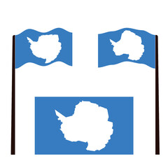 Rectangle and Wave Antarctica Flag Illustration © Creative Pradnya