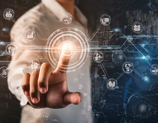  Finger touching on virtual screen