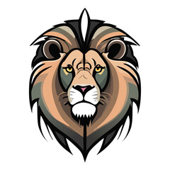 Obraz premium A spotted male lion with colorful fur.