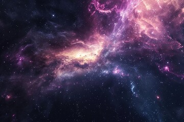 Obraz premium Colorful galaxy with stars and planets in motion