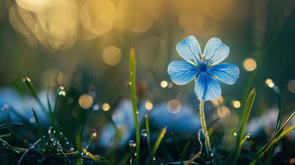 Little Blue wildflower in a field of grass