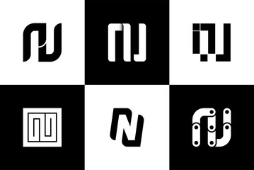 Letter N, modern alphabet, fonts, characters design, vector illustration.