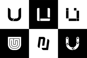 Letter U, modern alphabet, fonts, characters design, vector illustration.