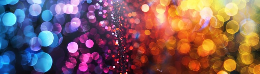 Abstract bokeh lights in a modern art gallery contemporary colorful spectrum, digital painting, artistic and stylish