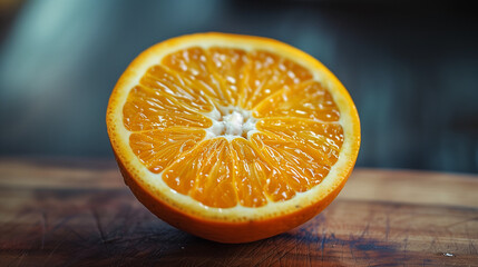 a fresh juicy orange slice, macro close up