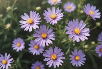 Fototapeta premium Aster flower closeup Realistic Light with summer season flower concept