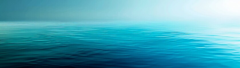 Naklejka premium Ocean gradient from deep blue to light turquoise, minimalistic design, smooth texture, high resolution, peaceful and calming, digital illustration