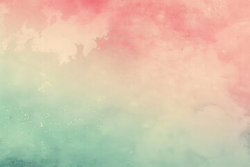 Pastel gradient from light pink to mint green, vintage style, grainy texture, soft focus, nostalgic feel, illustration