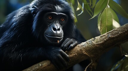 Yucatan Black Howler Monkey - Critically endangered, arboreal primate of Mexico.