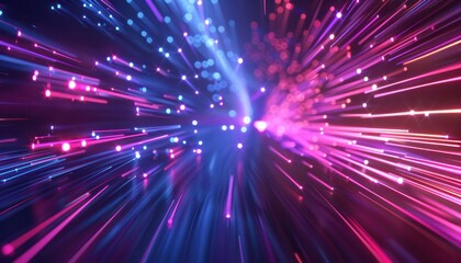 Naklejka premium A colorful, abstract image of a bright blue and pink light show