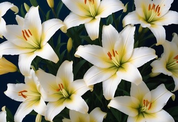 Fototapeta premium Lilies flower closeup Realistic Light with summer season flower concept