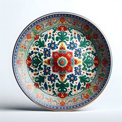 Fototapeta premium Moroccan ceramic plate painted with vibrant geometric patterns