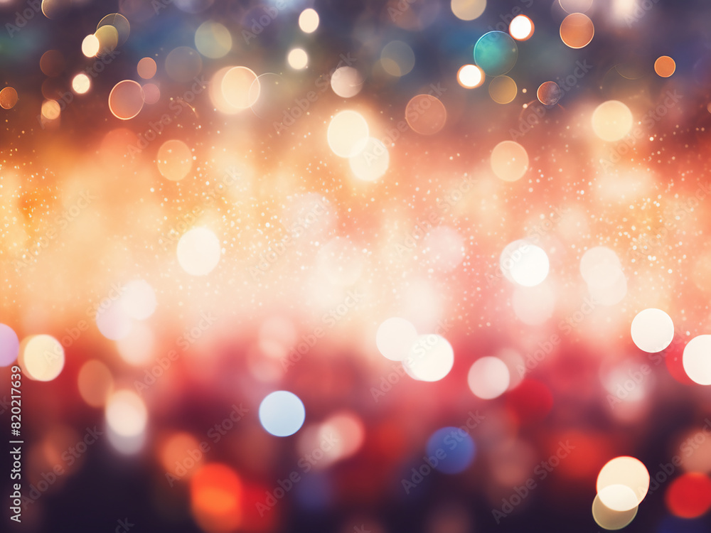 Poster blurred bokeh lights create a textured backdrop for holiday parties