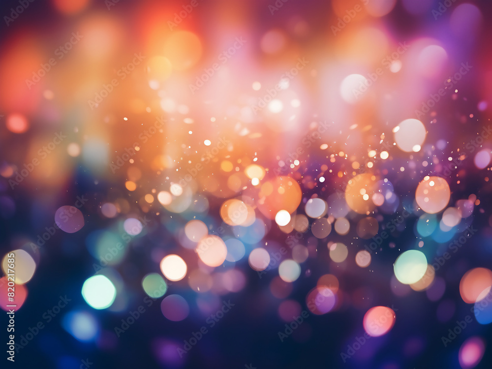 Poster background of blurred bokeh lights shimmers with abstract sparkles